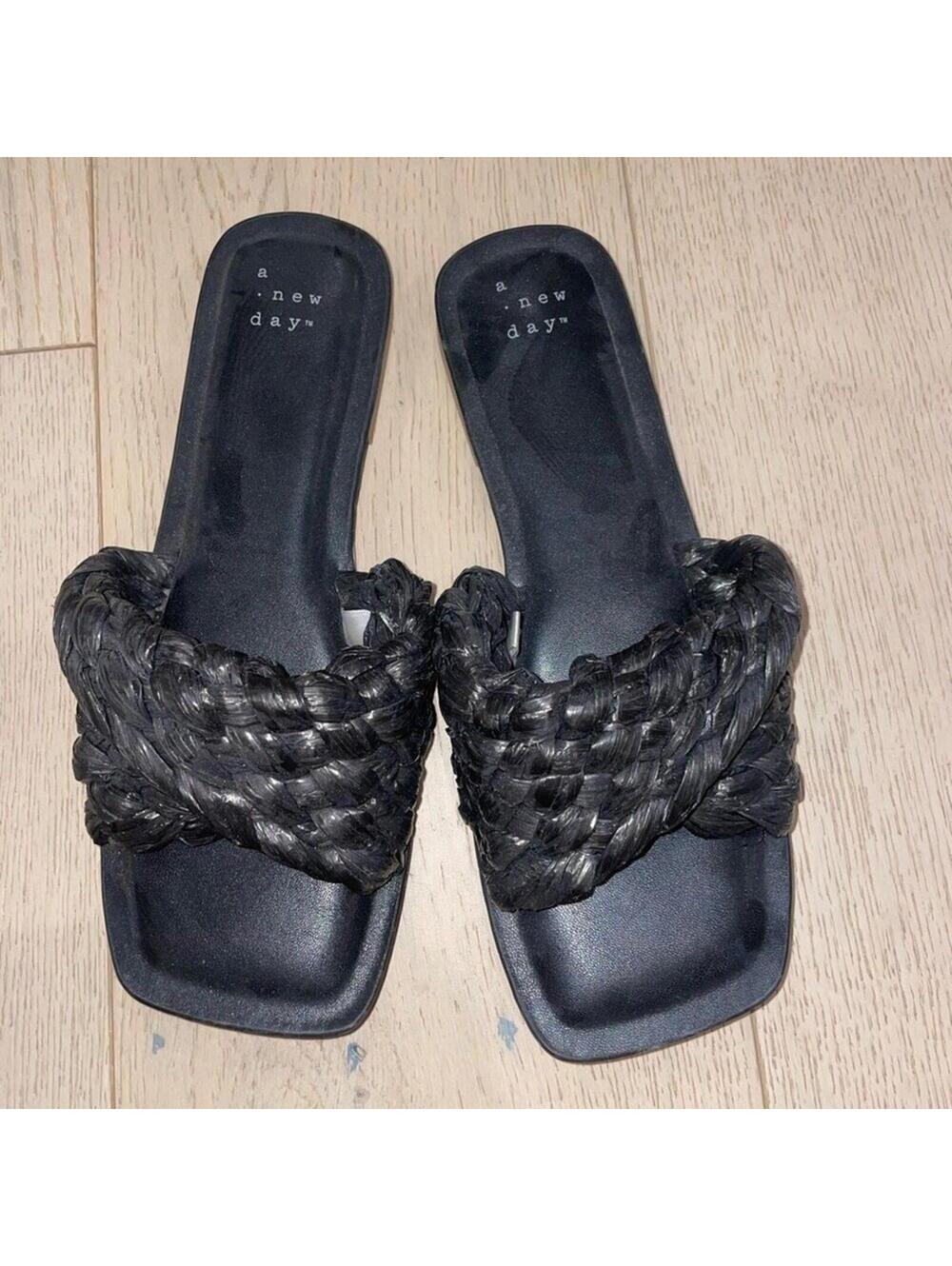 A New Day Black Sandals Size 6